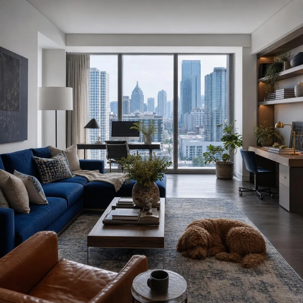 Stylish Atlanta apartment with two distinct work corners