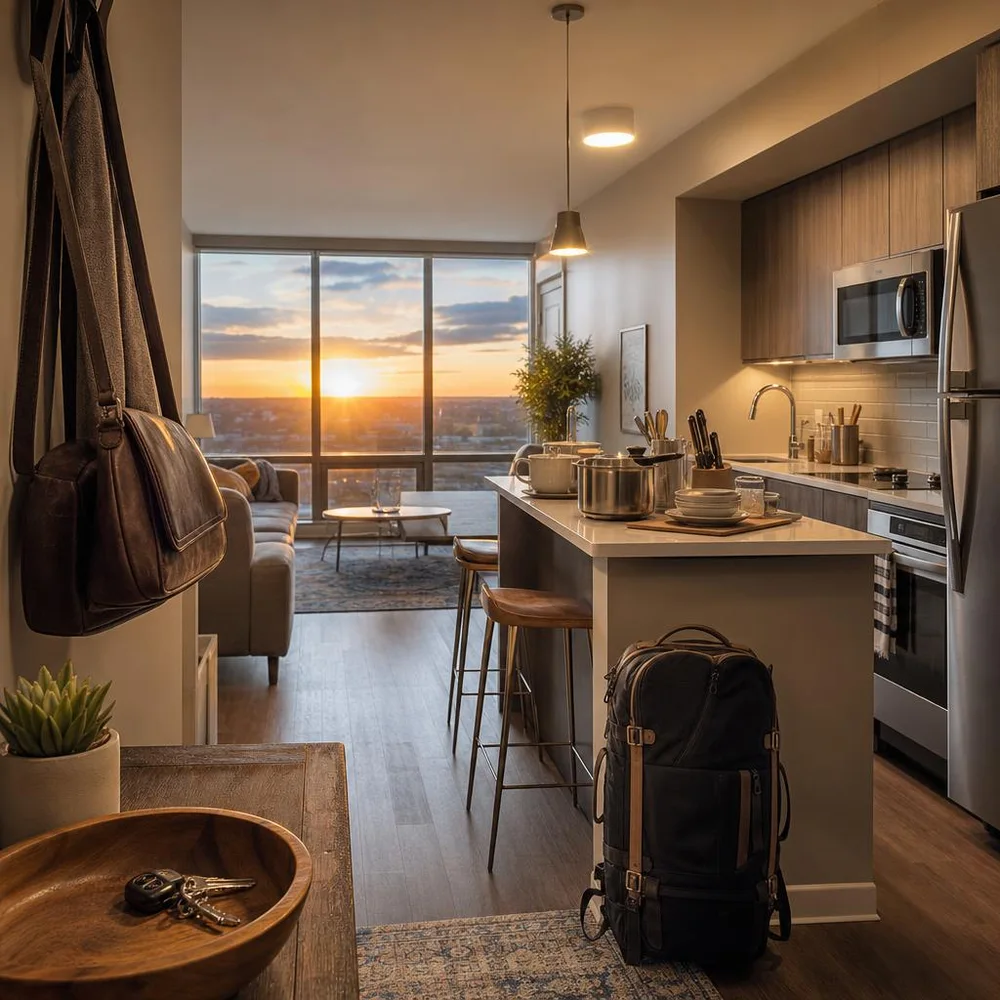 Fresh Lincoln apartment entry with key bowl