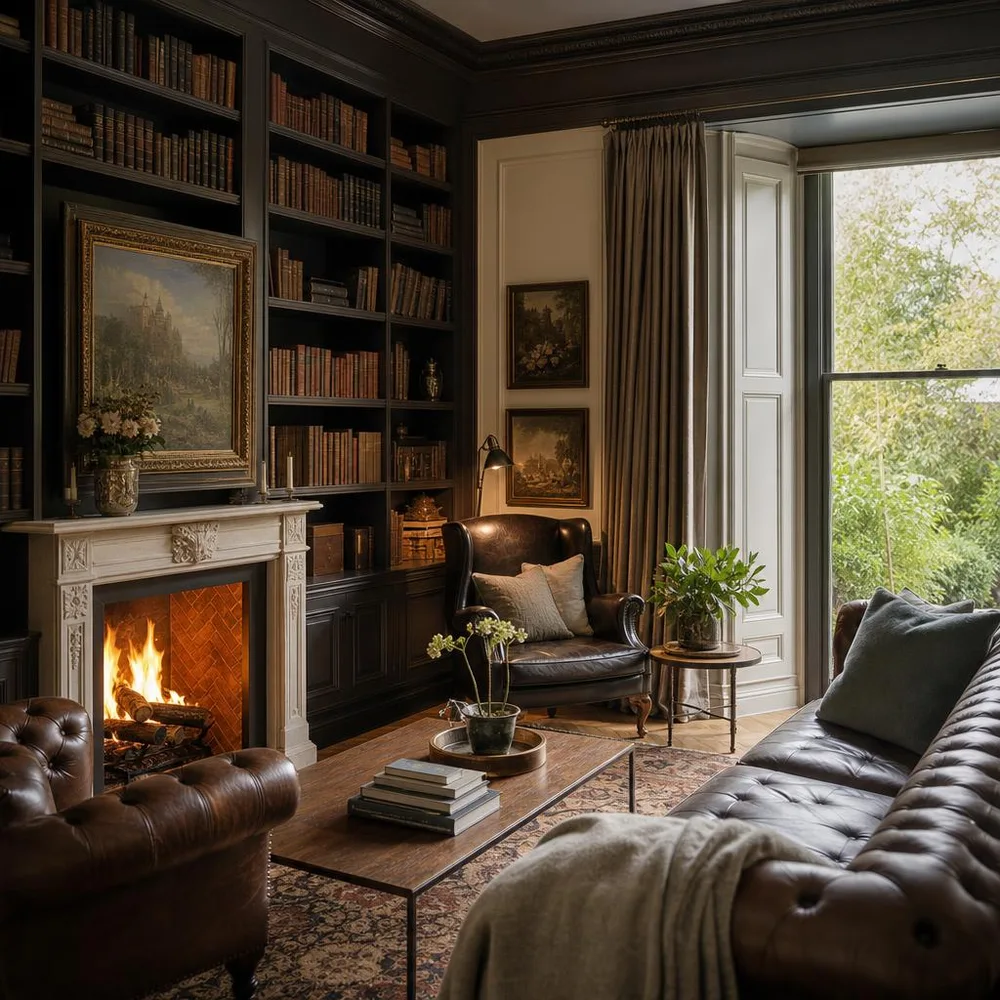 Richmond historic townhouse reading room with moving inventory clipboard