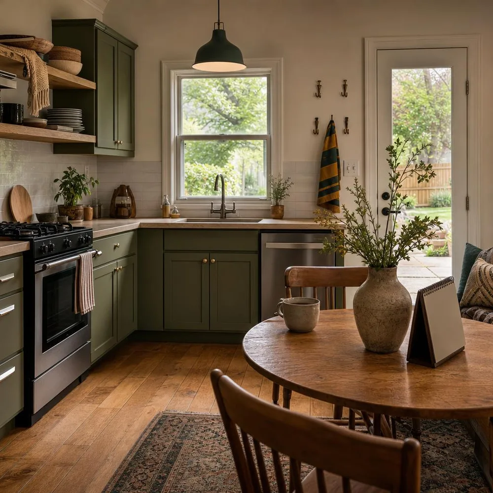 Green Bay furnished duplex kitchen with calendar turned away
